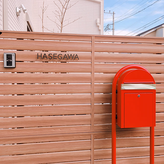 玄関 入り口 チェリーウッド 目隠しフェンス 木目 フェンス フェンスaa などのインテリア実例 19 02 23 21 47 18 Roomclip ルームクリップ