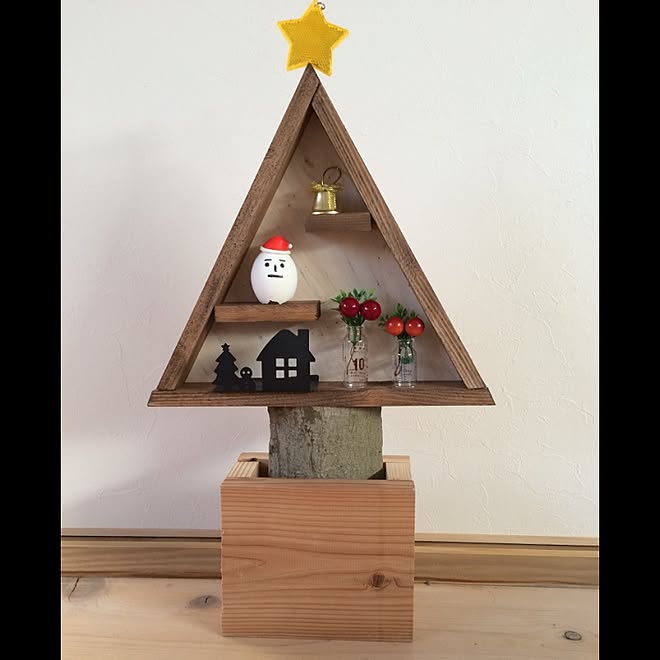 クリスマスツリー シェルフ 棚 diy 手作り などのインテリア実例 2016 12 12 16 47 22 Roomclip ルームクリップ