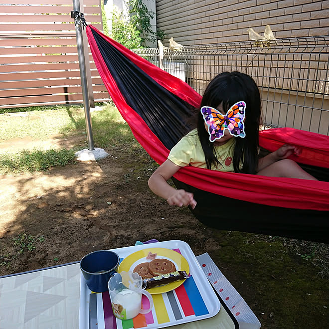 買ってよかったもの 庭 ハンモック ハンモックのある暮らし フェンス などのインテリア実例 21 10 30 22 10 Roomclip ルームクリップ