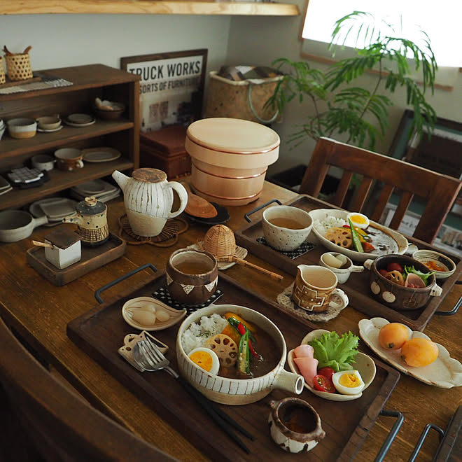 机/インスタ→slow.life.works/おうちごはん/カフェトレーDIY/うつわ ...などのインテリア実例 - 2019-06-19 07:51:20