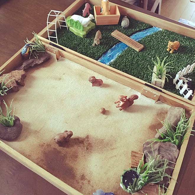 机 人工芝 ジオラマ フィギュア Diy などのインテリア実例 16 07 15 12 38 49 Roomclip ルームクリップ