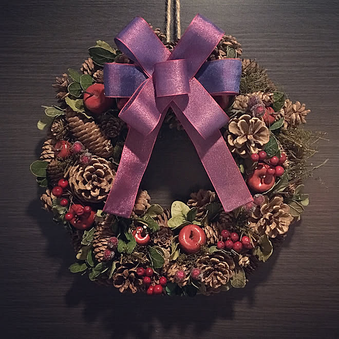 玄関 入り口 クリスマス Studio Clip クリスマスリース ユザワヤ リボンのインテリア実例 17 12 03 10 04 17 Roomclip ルームクリップ