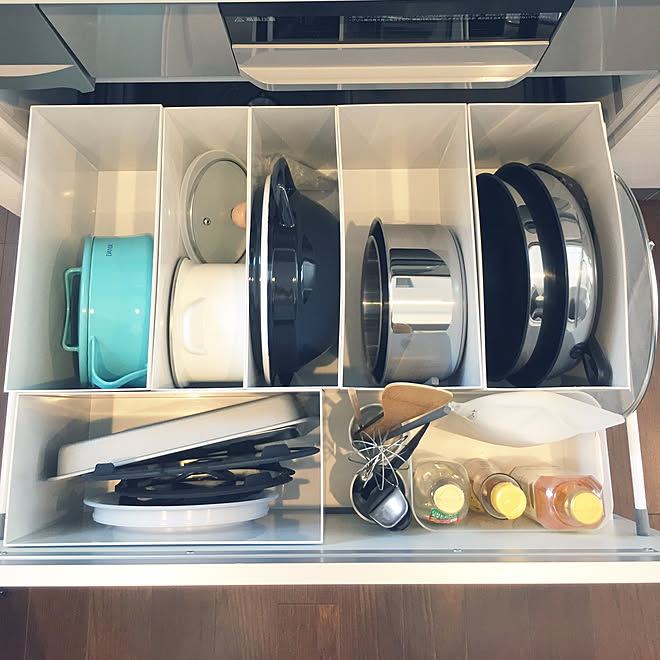 キッチン/調理器具 収納/DANSK/IH下の引出し/IH下収納...などのインテリア実例 - 2017-08-25 10:16:02