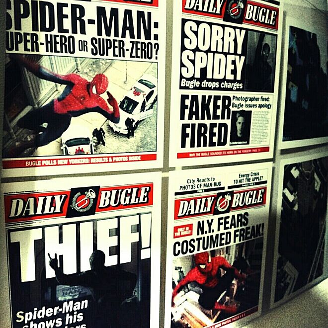 壁 天井 スパイダーマン アメコミ Spiderman Daily Bugle などのインテリア実例 16 07 29 02 25 25 Roomclip ルームクリップ