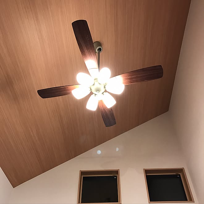 壁 天井 勾配天井 シーリングファンライト アクセントクロス 注文住宅のインテリア実例 16 12 23 09 34 34 Roomclip ルームクリップ 壁 天井 勾配天井 シーリングファンライト アクセントクロス 注文住宅のインテリア実例 16 12 23 09 34 34 Roomclip ルームクリップ