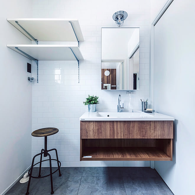 バス トイレ スタイリッシュモダン スタイリッシュ 洗面台 洗面所 などのインテリア実例 17 08 23 19 11 06 Roomclip ルームクリップ