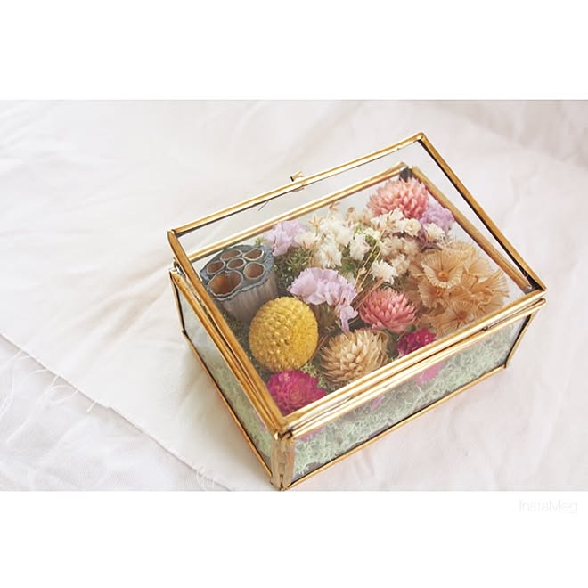 プリザーブドフラワー/ドライフラワー/ガラスケース/マライカ/手作りのインテリア実例 20160910 101422