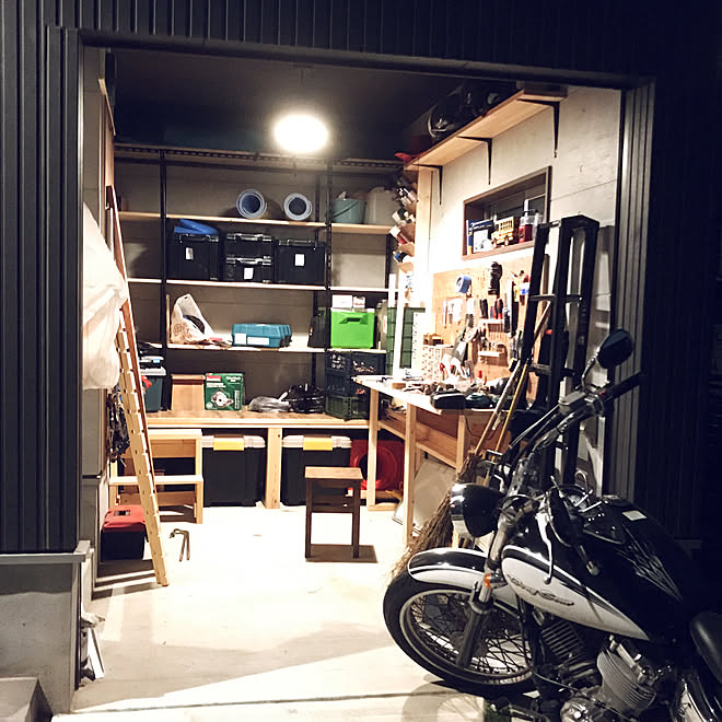 棚/バイクのある暮らし/DIY/作業台/工具&hellip;などのインテリア実例 20180925 145935 ｜ RoomClip