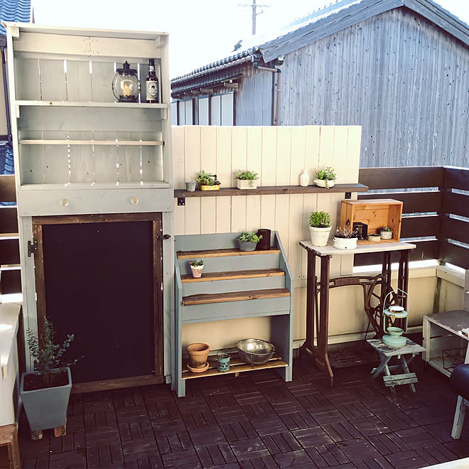 ベランダガーデン Diy シャビーシック Ikea 棚のインテリア実例 19 12 29 00 03 21 Roomclip ルームクリップ