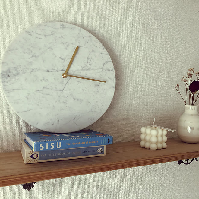 ウォールクロック/marble/マーブル/オブジェ♡/ミニマリストに憧れて...などのインテリア実例 20201218 1715