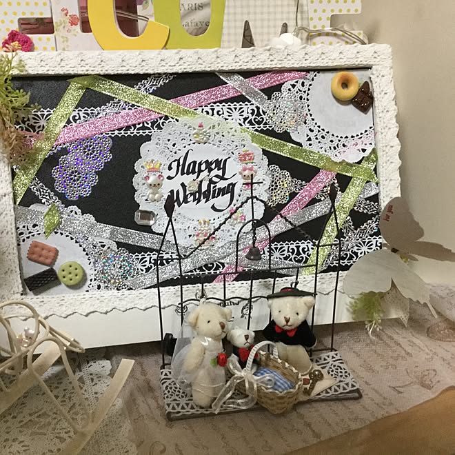 ベッド周り 結婚式ウェルカムボード マスキングテープリメイク ミニチュア雑貨 セリア などのインテリア実例 17 01 18 13 54 08 Roomclip ルームクリップ ベッド周り 結婚式ウェルカムボード マスキングテープリメイク ミニチュア雑貨 セリア などのインテリア実例 17 01 18 13 54 08 Roomclip ルームクリップ