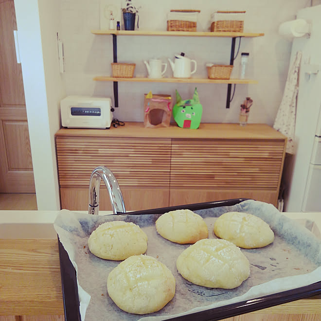 キッチン/節分/こどもと暮らす/鬼のお面/メロンパン...などのインテリア実例 - 2019-02-01 15:35:45
