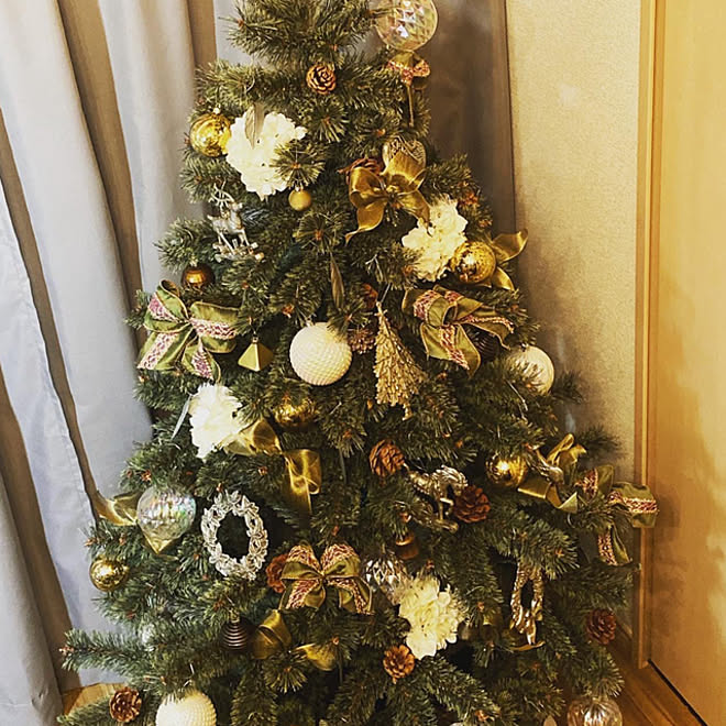 オーナメント好き クリスマスツリー150cm クリスマス アンティーク風 私の部屋 などのインテリア実例 11 07 19 33 38 Roomclip ルームクリップ