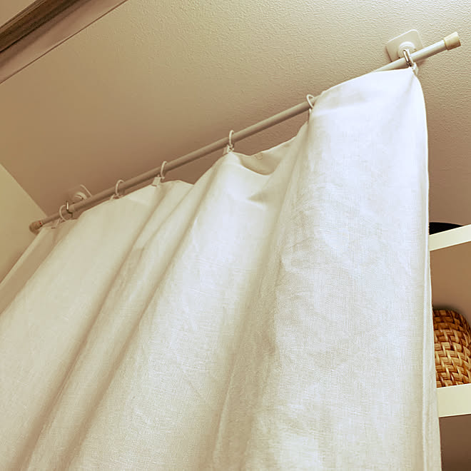 収納かくし/壁ないところに突っ張り棒/カフェかーテン/つっぱり棒/100均...などのインテリア実例 20200802 111937 ｜ RoomClip（ルームクリップ）