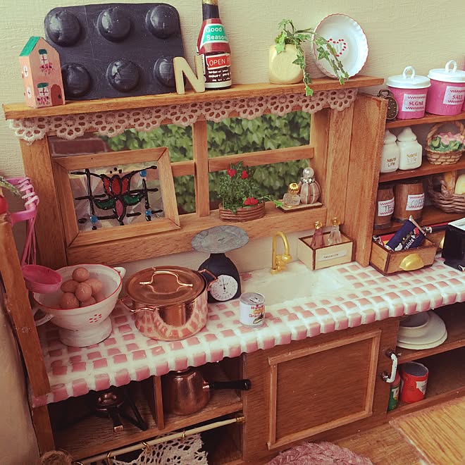 キッチン ミニチュア ナチュラル カントリー風 ハンドメイド などのインテリア実例 16 08 29 09 32 27 Roomclip ルームクリップ