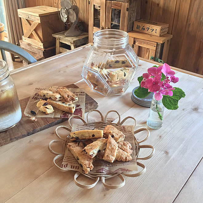 クラフトバンド 弟の作品 花のある暮らし 紫陽花 レトロ などのインテリア実例 07 26 18 51 56 Roomclip ルームクリップ