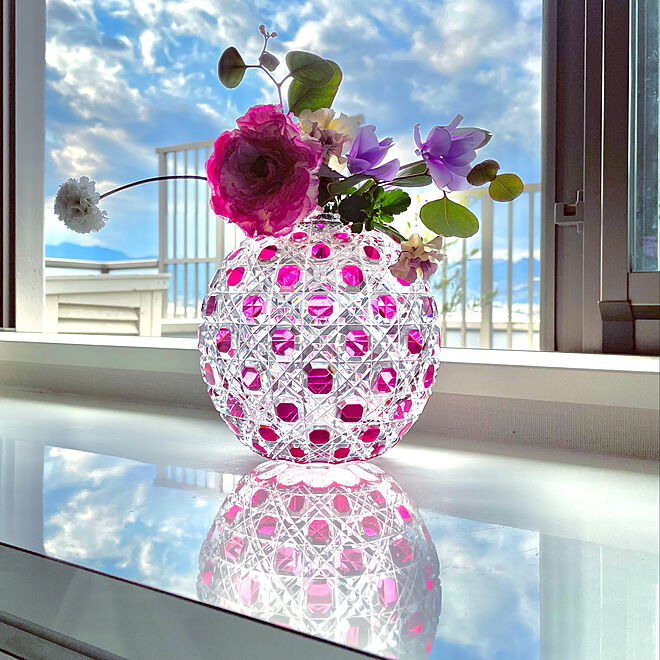 江戸切子 花瓶 - 花瓶・フラワースタンド