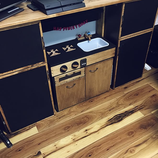 リビング 冷蔵庫 カウンター下収納 ハンドメイド Diy などのインテリア実例 16 10 23 18 48 12 Roomclip ルームクリップ