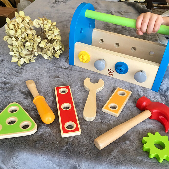 壁 天井 工具のおもちゃ 2歳 誕生日プレゼント 木のおもちゃのインテリア実例 18 02 05 21 29 01 Roomclip ルームクリップ
