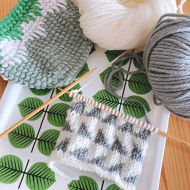 見てくださってありがとう 編み物 編み込み模様 ヴォーグ パターン などのインテリア実例 12 12 21 04 Roomclip ルームクリップ