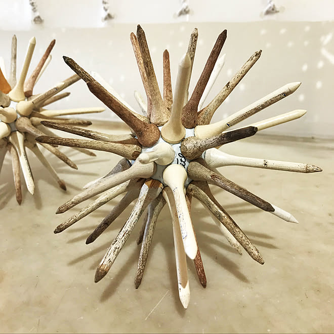 マントルピース上ディスプレイ 手作りオブジェ ゴルフボール ビーチシック クリスマスデコレーション などのインテリア実例 19 04 06 09 39 14 Roomclip ルームクリップ