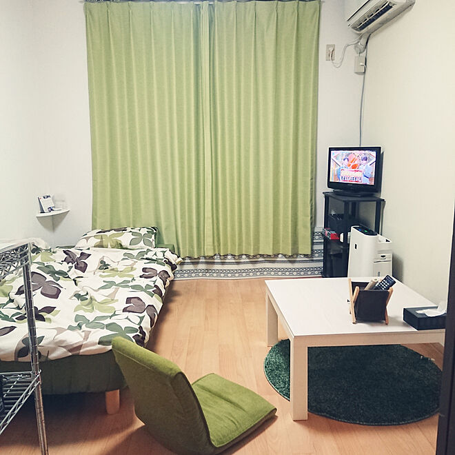 部屋全体 一人暮らし シンプル 緑 2ｄｋ などのインテリア実例 19 12 13 19 51 32 Roomclip ルームクリップ
