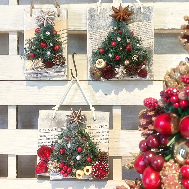 大人可愛いを目指して クリスマスツリー Minne プリザーブドグリーン クリスマス雑貨 などのインテリア実例 11 27 49 Roomclip ルームクリップ