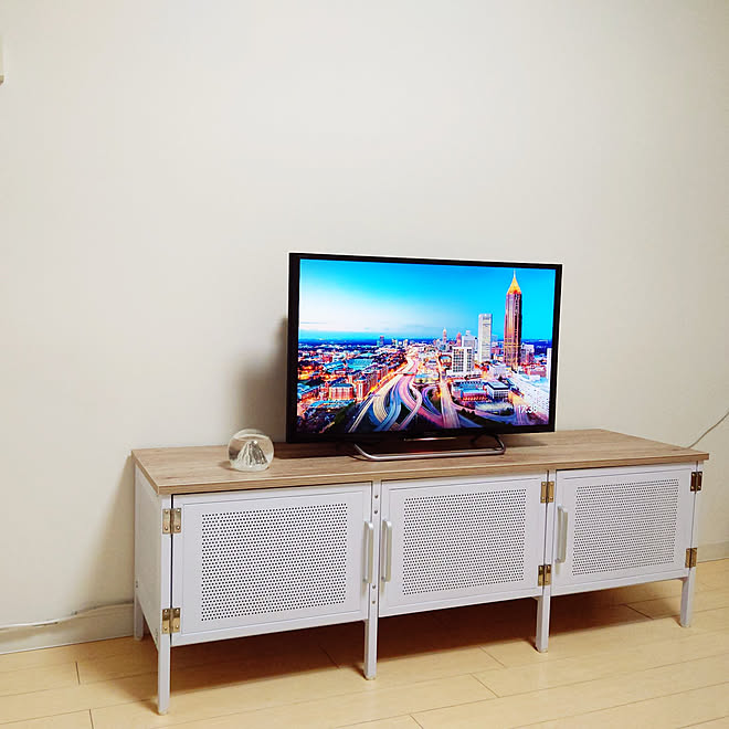 棚 ニトリ テレビ台 テレビボード ウッド アイアンテレビ台のインテリア実例 21 09 25 18 34 55 Roomclip ルームクリップ