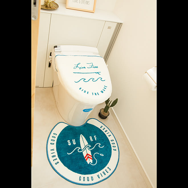 バス トイレ トイレカバー トイレマット 西海岸風インテリア サーフのインテリア実例 18 04 27 13 42 10 Roomclip ルームクリップ