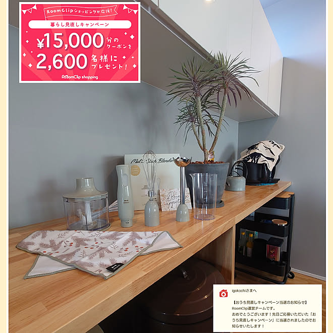 キッチン おうち見直しキャンペーン Roomclipショッピング Bruno ブレンダー グリーングレー などのインテリア実例 22 01 16 15 01 51 Roomclip ルームクリップ
