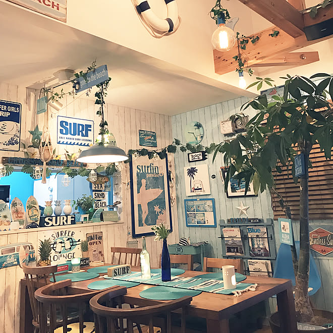 リビング/BEACH STYLE/SURF STYLE/西海岸風 インテリア/西海岸スタイル&hellip;などのインテリア実例 201901