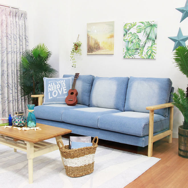 リビング デニムソファ ナチュラル カジュアル センターテーブル などのインテリア実例 18 06 06 13 50 24 Roomclip ルームクリップ