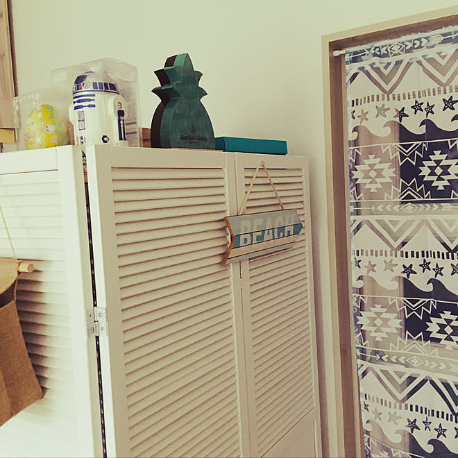 のれん パーテーションで目隠し チャイハネ 西海岸風 ハワイアン風 などのインテリア実例 07 17 07 10 12 Roomclip ルームクリップ