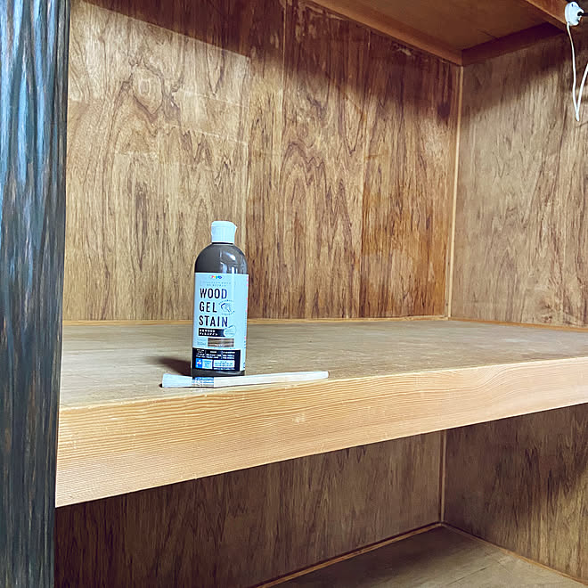 ステイン塗装 Diy 和室リメイク 押入れリメイクdiyはじめました ジェルステイン などのインテリア実例 09 21 09 08 51 Roomclip ルームクリップ