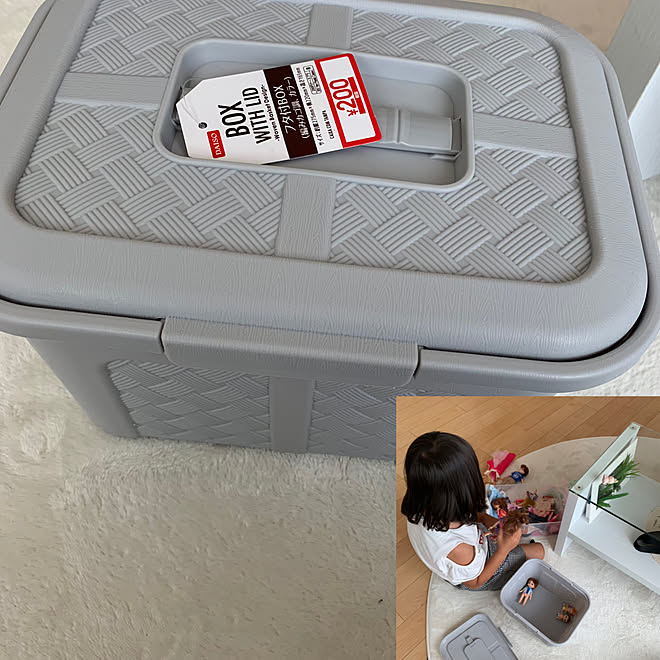 編みかご調ボックス 編みかご調 グレー 蓋つきbox 0円商品 などのインテリア実例 19 05 18 16 49 04 Roomclip ルームクリップ