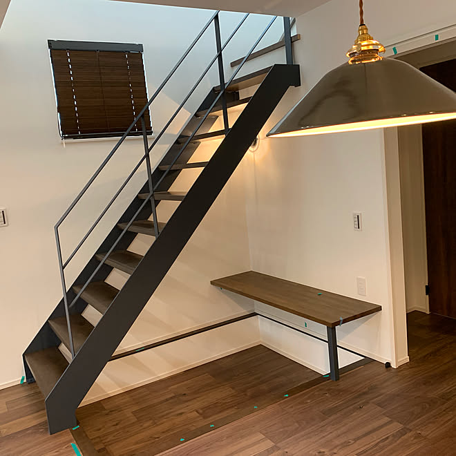 鉄骨階段 階段下スペース スタディスペース リビングのインテリア実例 19 10 10 28 48 Roomclip ルームクリップ