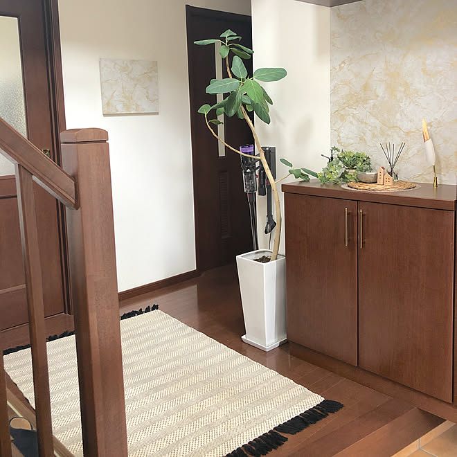 シンボルツリー ダークブラウン 壁紙屋本舗 壁紙diy 玄関 入り口のインテリア実例 21 05 08 11 18 22 Roomclip ルームクリップ
