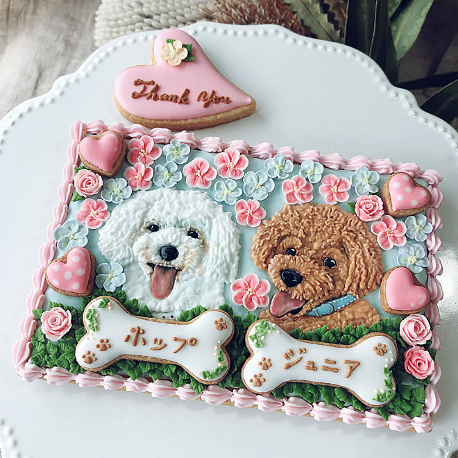 家の中でできる事 趣味を楽しむ ケーキスタンド トイプードル クッキーアート などのインテリア実例 09 14 16 32 00 Roomclip ルームクリップ