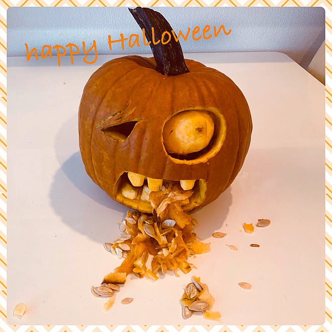気持ち悪い かぼちゃオブジェ ハロウィン Diy ハンドメイド などのインテリア実例 19 10 31 11 01 47 Roomclip ルームクリップ