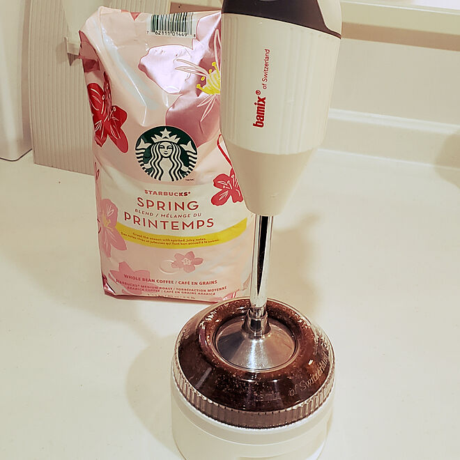 キッチン Starbucks Coffee Spring Blend スプリングブレンド Bamix などのインテリア実例 03 01 18 30 13 Roomclip ルームクリップ