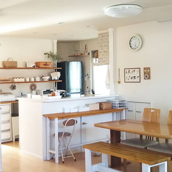 キッチン ナチュラルインテリア カフェ風インテリア キッチン背面 Diyが好き などのインテリア実例 05 18 09 54 37 Roomclip ルームクリップ