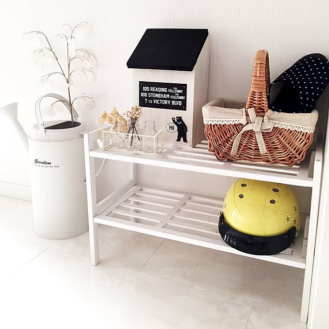 玄関/入り口/おウチ型収納作りました♪/スリッパ/バスケット/IKEA...などのインテリア実例 - 2016-11-07 13:58:30
