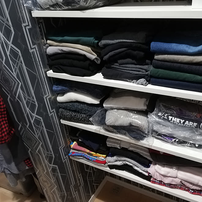 棚/服と暮らす/クローゼット/ウォークインクローゼット/ウォークインクローゼット収納&hellip;などのインテリア実例 20200831 22