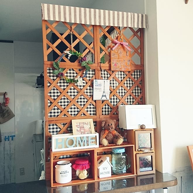 キッチンカウンターの上 食洗機目隠し 目隠しフェンス 小さいキッチンカウンター ガーデンフェンス などのインテリア実例 17 06 04 07 46 43 Roomclip ルームクリップ