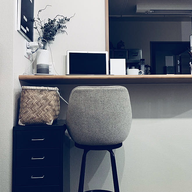 キッチンカウンター 市場カゴ Ikea イケア Pc作業スペース などのインテリア実例 18 12 25 09 58 00 Roomclip ルームクリップ