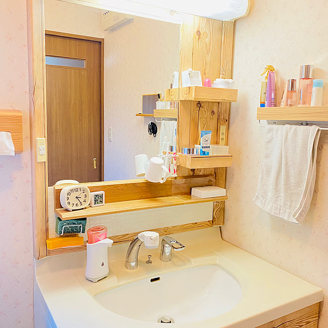 洗面台 ウッド Diy女子 中古戸建 2ldk 80平米 などのインテリア実例 08 29 17 47 19 Roomclip ルームクリップ