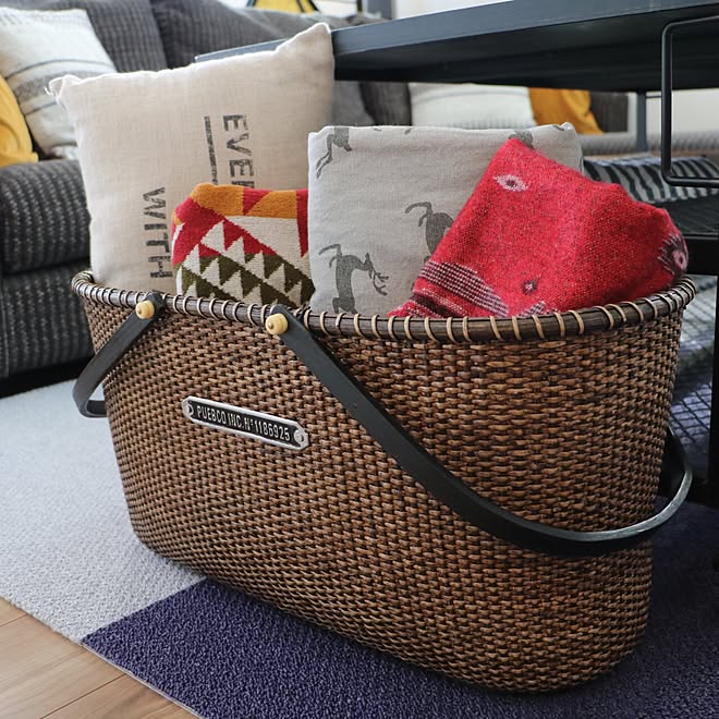 ブランケット ペンドルトン カゴ収納 見せる収納 壁 天井のインテリア実例 16 11 16 29 14 Roomclip ルームクリップ