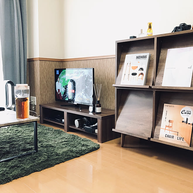 ラグ/テレビ台/雑誌収納/一人暮らし/部屋全体のインテリア実例 - 2019-09-20 20:46:02