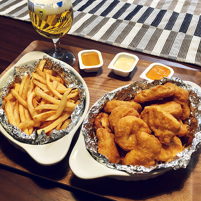 ビール おうち居酒屋 ポテト ナゲット マクドナルド などのインテリア実例 11 25 21 54 52 Roomclip ルームクリップ