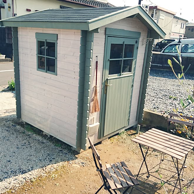 玄関 入り口 物置小屋 Diy ガーデンシェッド ログハウス などのインテリア実例 16 11 06 13 16 34 Roomclip ルームクリップ